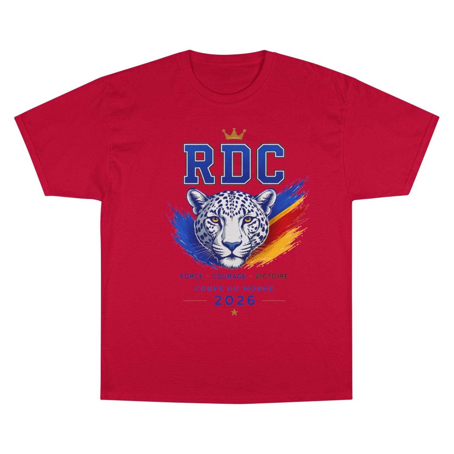 RDC Congo World Cup 2026 Soccer T-Shirt — "Congo Na Biso" Leopard Crest