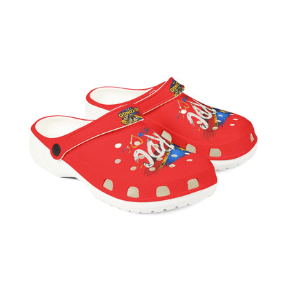 RDC Congo Flag Foam Clogs — Red EVA Slip-On Shoes