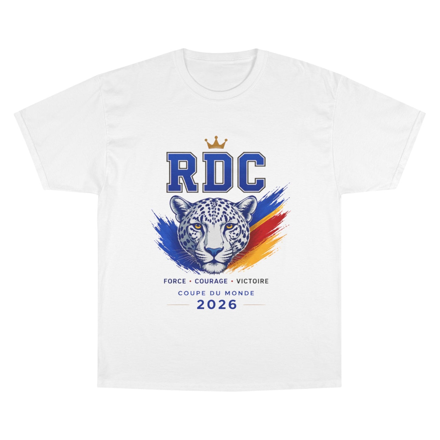 RDC Leopard Soccer T-Shirt — Force Courage Victoire 2026