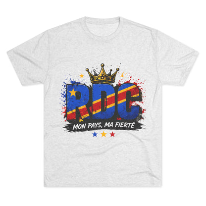 RDC Pride T‑Shirt — Mon Pays, Ma Fierté (Congo Flag Crown Design)