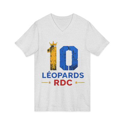Leopards RDC #10 Jersey V‑Neck Tee — Soccer Fan Shirt (Léopards RDC)