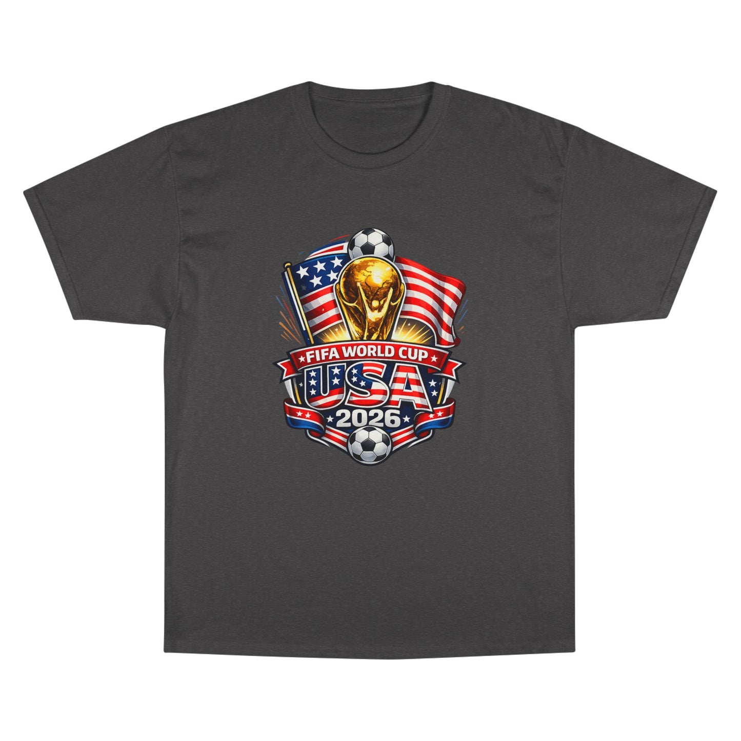 USA FIFA World Cup 2026 Champion T-Shirt – Soccer Trophy, American Flag Fan Tee