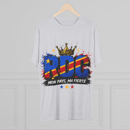 RDC Pride T‑Shirt — Mon Pays, Ma Fierté (Congo Flag Crown Design)