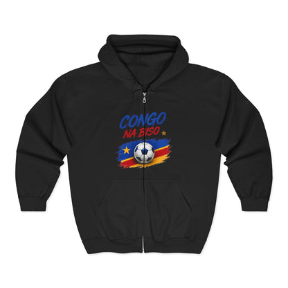 Congo Soccer Zip Hoodie — Leopards RDC #10 Football Fan Jacket