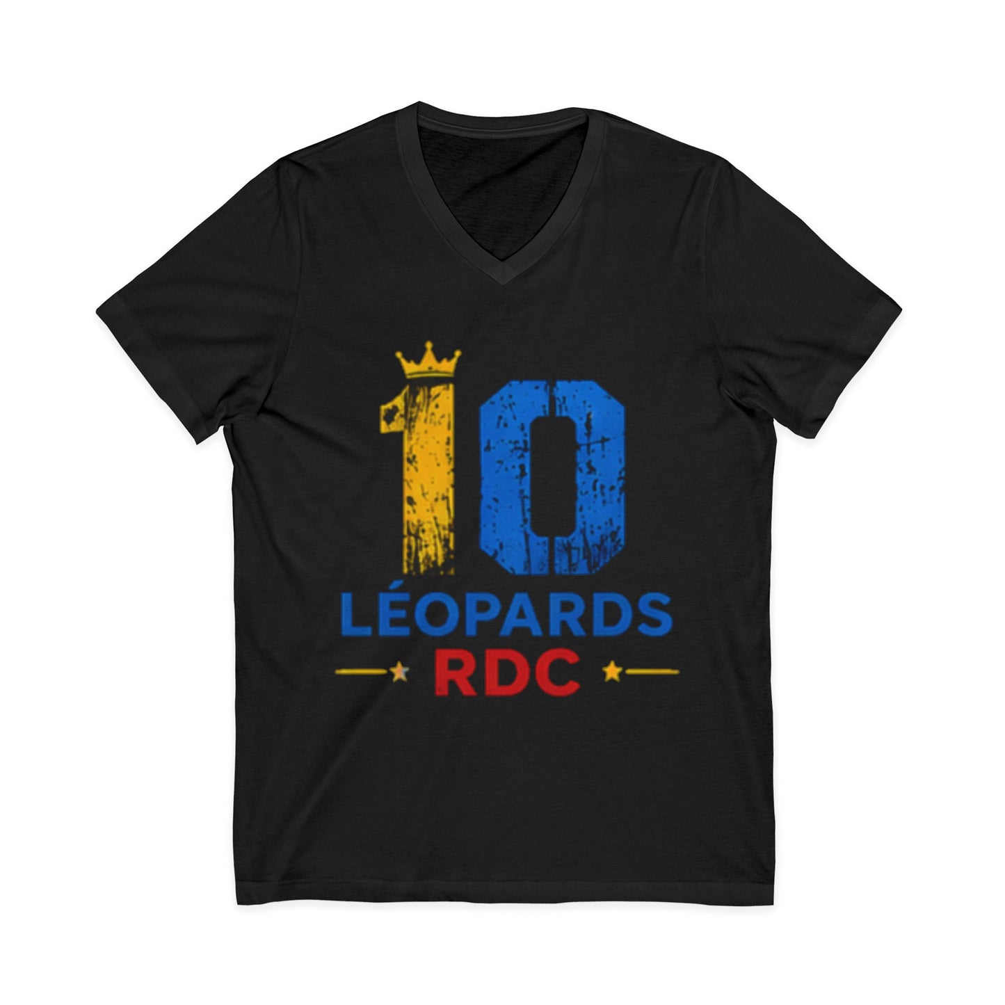 Leopards RDC #10 Jersey V‑Neck Tee — Soccer Fan Shirt (Léopards RDC)