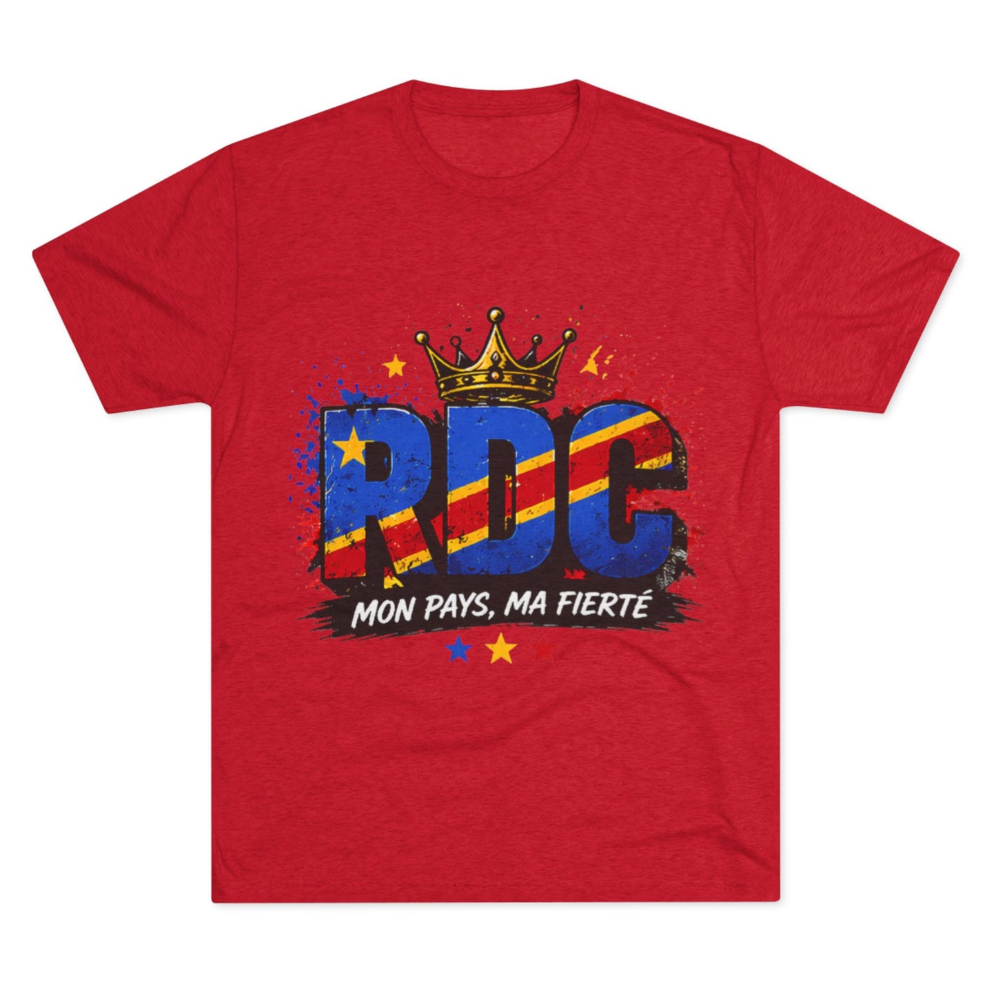 RDC Pride T‑Shirt — Mon Pays, Ma Fierté (Congo Flag Crown Design)