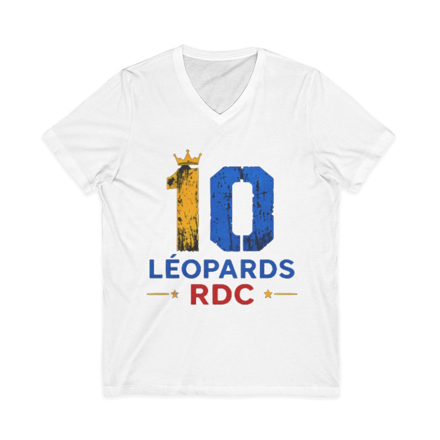 Leopards RDC #10 Jersey V‑Neck Tee — Soccer Fan Shirt (Léopards RDC)