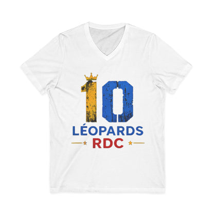 Leopards RDC #10 Jersey V‑Neck Tee — Soccer Fan Shirt (Léopards RDC)