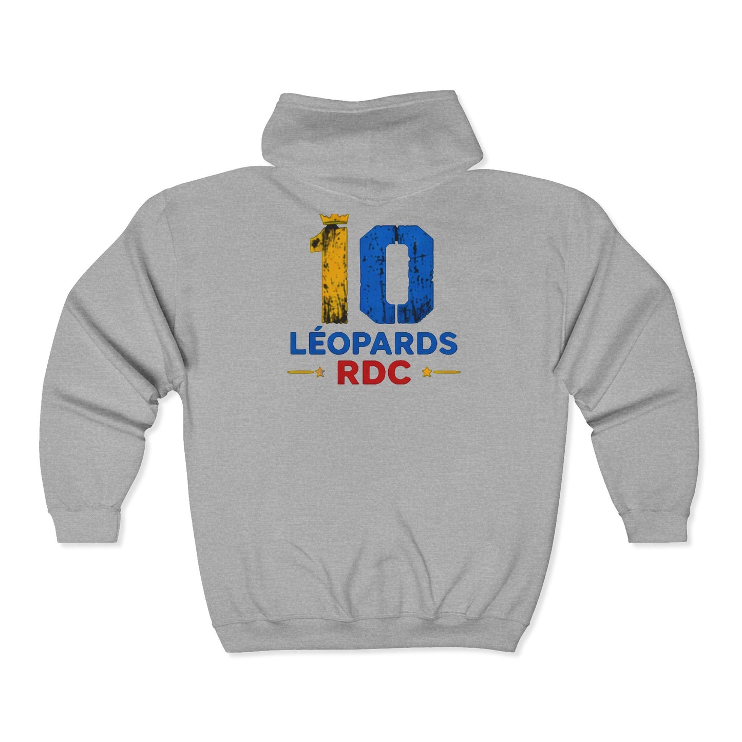 Congo Soccer Zip Hoodie — Leopards RDC #10 Football Fan Jacket