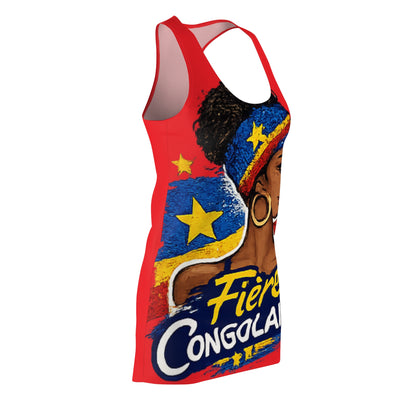 Racerback Dress - "Fière Congolaise" African Pride All-Over Print