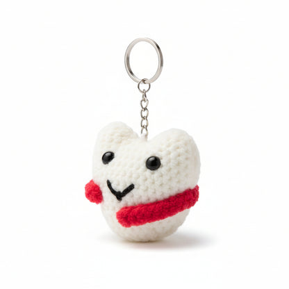 Handmade Crochet Heart & Awareness Ribbon Keychain –