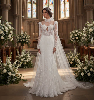 Long Sleeve Maxi Lace Regular Wedding Dress sdb5388