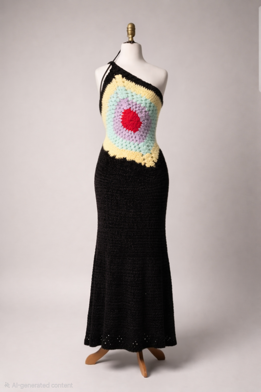 Handmade Crochet Halter Maxi Dress 