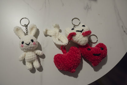 Handmade Crochet Heart & Awareness Ribbon Keychain –