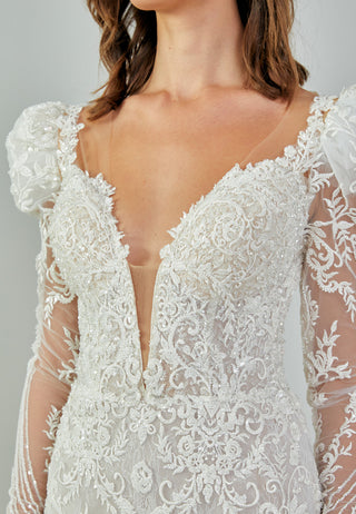 Long Sleeve Maxi Tulle Regular Wedding Dress