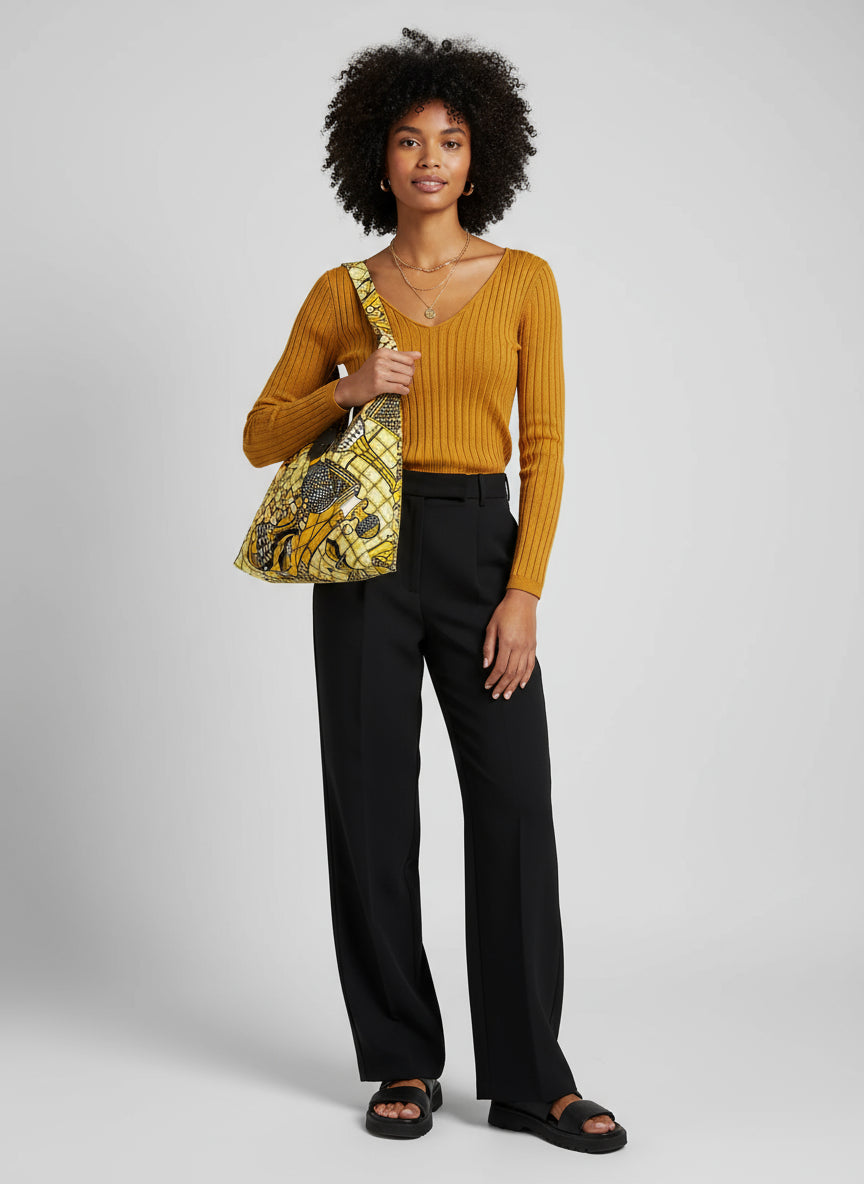 African Print Tote Bag – Handmade Large Tote 26"x20"