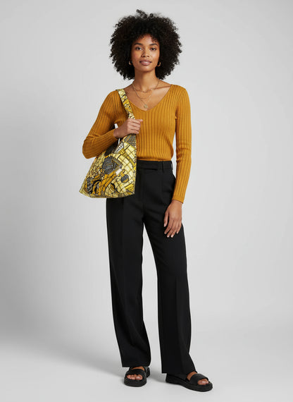 African Print Tote Bag – Handmade Large Tote 26"x20"