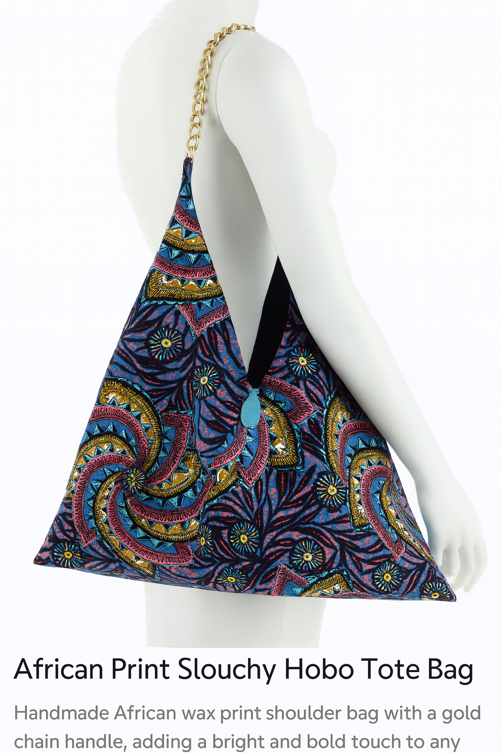 African Print Tote Bag – Handmade Large Tote 26"x20"