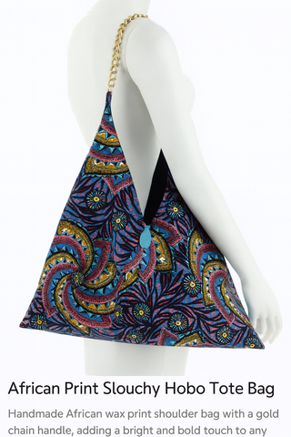 African Print Tote Bag – Handmade Large Tote 26"x20"