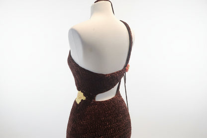 Handmade Crochet Halter Maxi Dress 