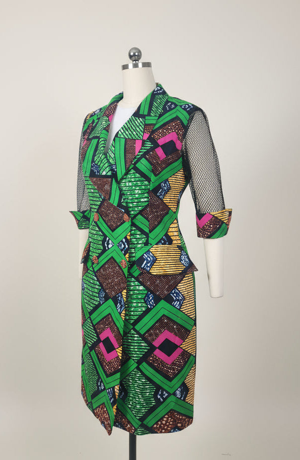 African Print Blazer Dress – Handmade Ankara Elegance