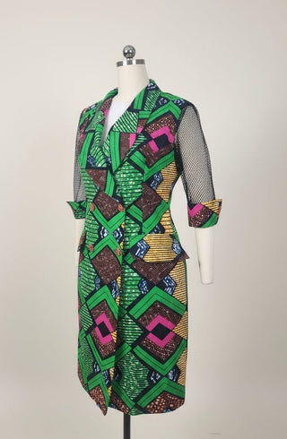 African Print Blazer Dress – Handmade Ankara Elegance