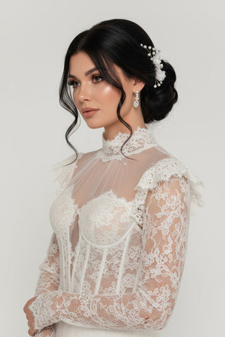 Long Sleeve Maxi Lace Regular Wedding Dress sdb5388