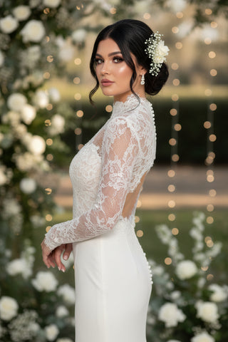 Long Sleeve Maxi Lace Regular Wedding Dress sdb5388