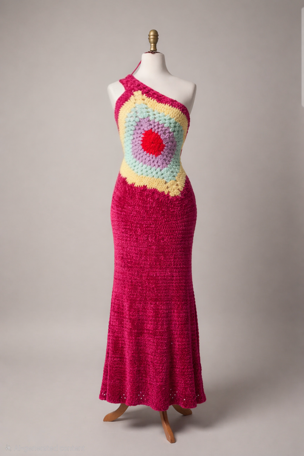 Handmade Crochet Halter Maxi Dress 