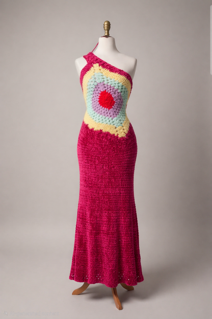 Handmade Crochet Halter Maxi Dress 