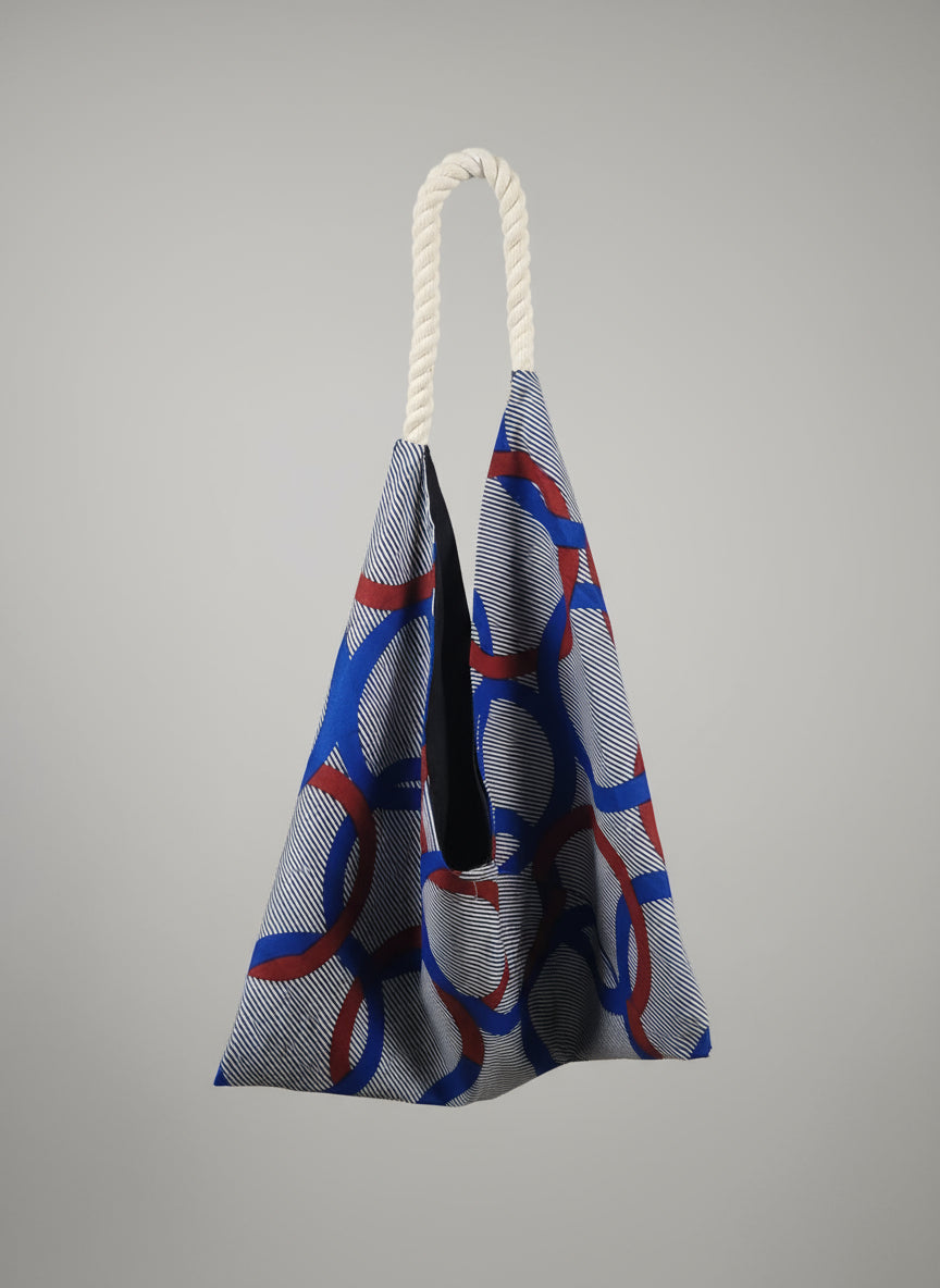 Handmade African Print Tote Bag – Rope Handle, 20"x26"