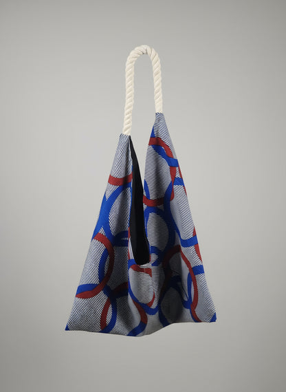 Handmade African Print Tote Bag – Rope Handle, 20"x26"