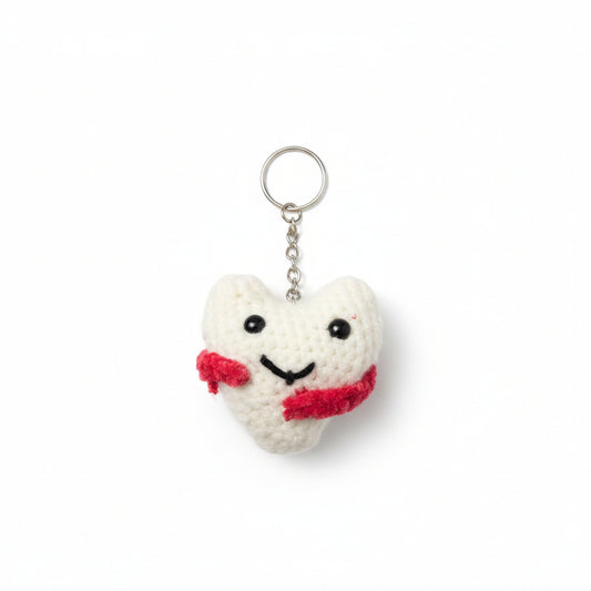 Handmade Crochet Heart & Awareness Ribbon Keychain –
