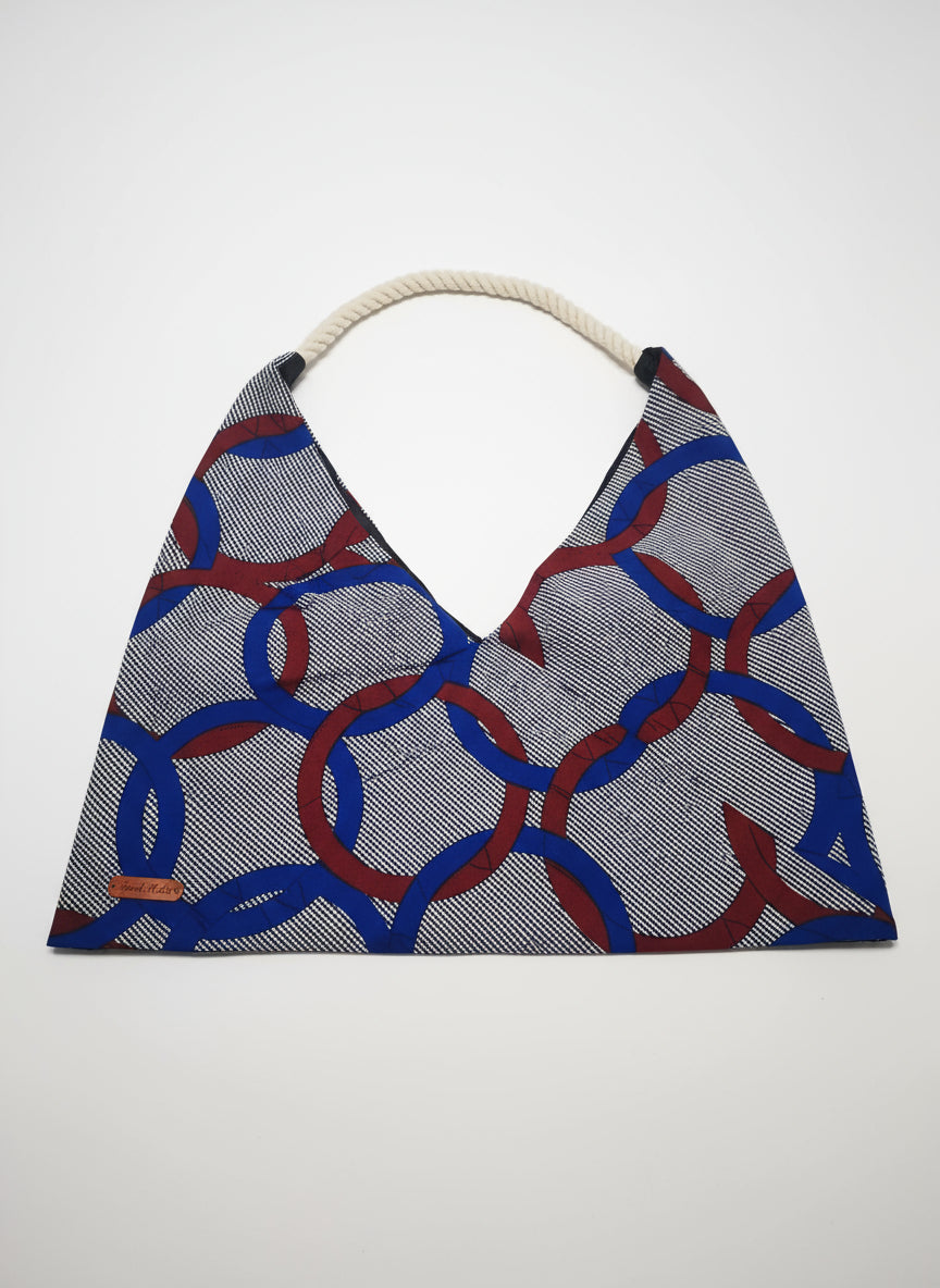 Handmade African Print Tote Bag – Rope Handle, 20"x26"