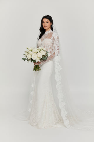 Long Sleeve Maxi Lace Regular Wedding Dress sdb5388