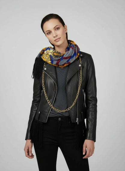 Patchwork African print scarf