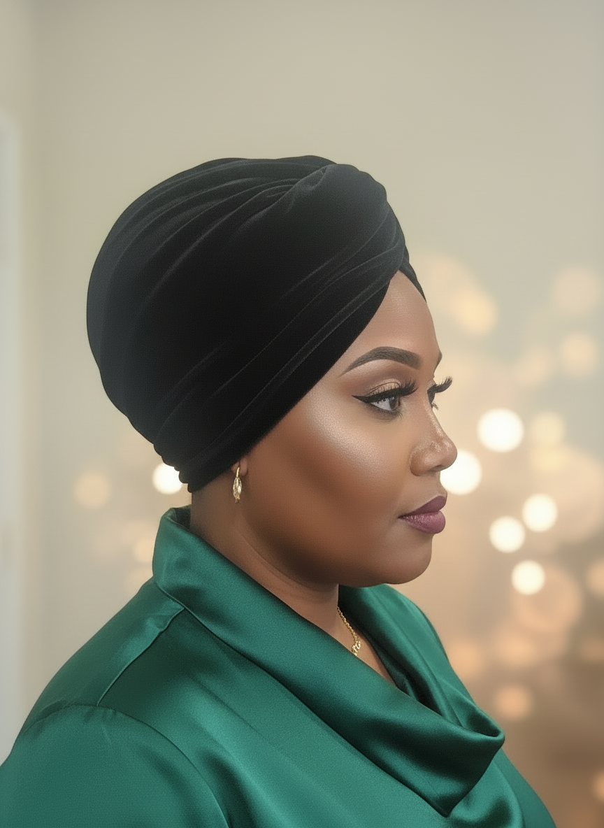 velvet twisted  Headwrap Turban for Women – Elegant Stretch Fabric Headwear for Everyday & Special Occasions