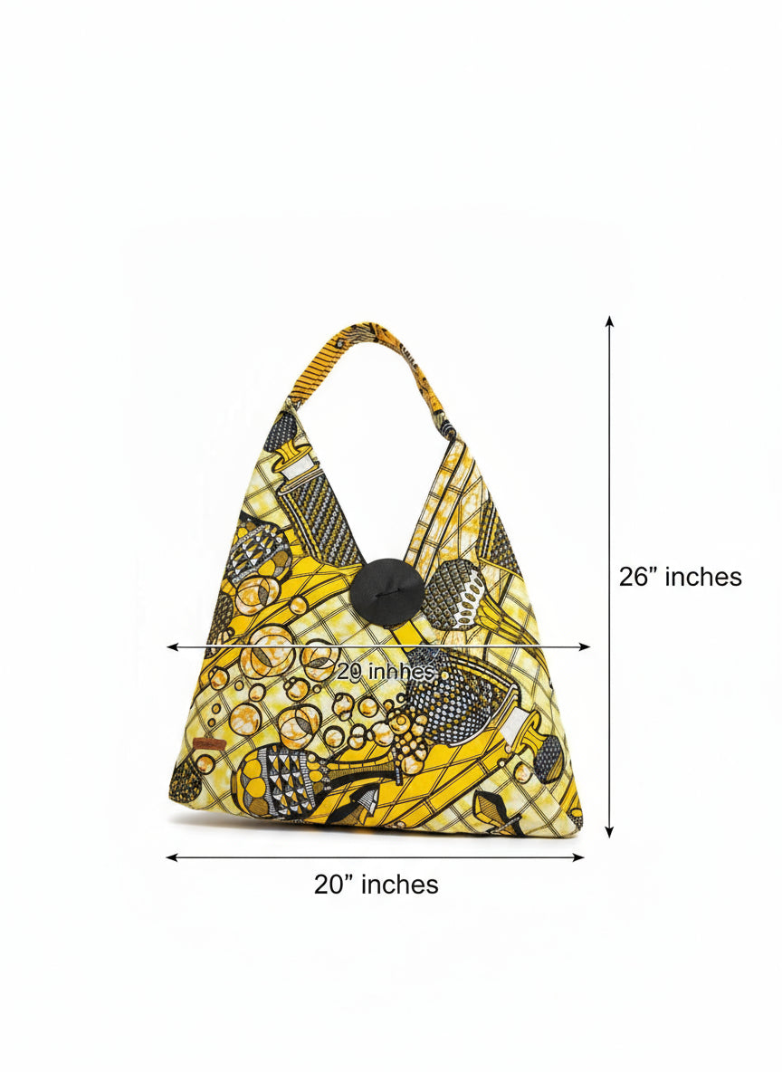 African Print Tote Bag – Handmade Large Tote 26"x20"