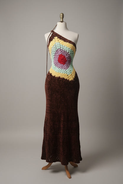 Handmade Crochet Halter Maxi Dress 