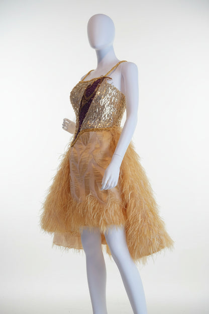 Golden evening dress